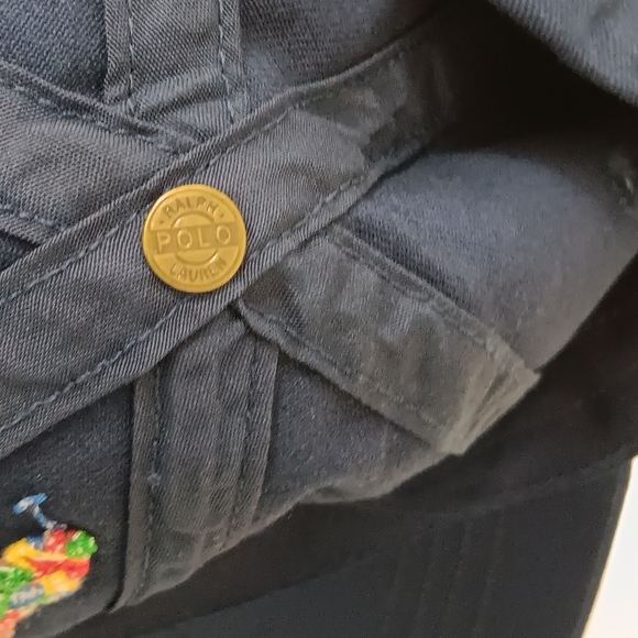 POLO RALPH LAUREN MEN'S NAVY BLUE ALL OVER LOGOS CAP HAT OSFA MSRP $49 BRAND NWT - Picture 4 of 7